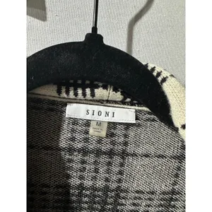 SIONI Women's Medium Plaid Knit Cardigan‎ Sweater Shawl Collar Pocketed thumbnail 6