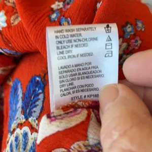 NWOT Altar’d State Red Floral Crop Top with Ruffle Accents & Tie at front size M thumbnail 8