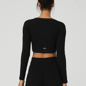 Alo Black Ribbed Top thumbnail 3