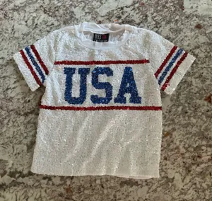 Miss Chievous Little girls USA sequin shirt thumbnail 1