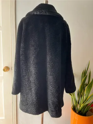 50’s Style Vintage Textured Faux Fur Swing Coat thumbnail 4