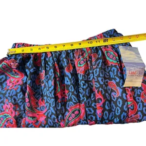 Land And Sea Vintage Ames Bold Blue Pink Floral Midi Elastic Waist Skirt M NWT thumbnail 11