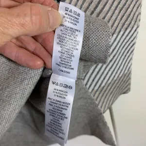 Rachel Zoe Grey White Striped Mock Neck Knit Sweater Tunic Side Slits XS thumbnail 4