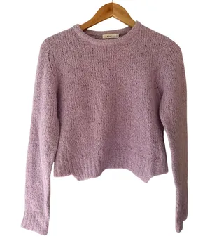 A.L.C. Alpaca Blend Sweater Small Petite Lavender Purple Cropped thumbnail 1