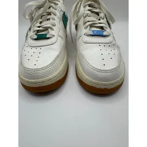 Nike Shoes Women 8.5 Sail Mystic Green Leather Air Force 1 Vandalized‎ Sneakers thumbnail 5