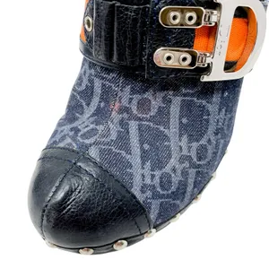 Dior Galliano SS 2006 Flight Diorissimo Monogram Denim Platform Clog Heels EU 36 thumbnail 8