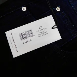 NWT!! WEWOREWHAT Low Rise Dad Jeans Dark Wash Blue Raw Hems Denim Casual Size 27 thumbnail 11
