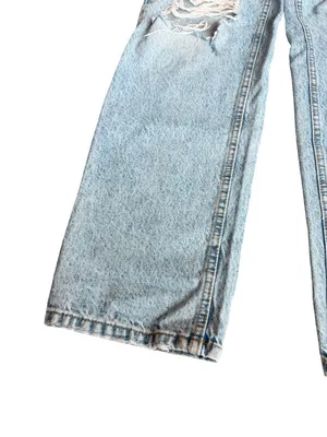 Revice High Waisted Straight Leg Jeans Distressed Light Wash Denim Size 25 Women thumbnail 4