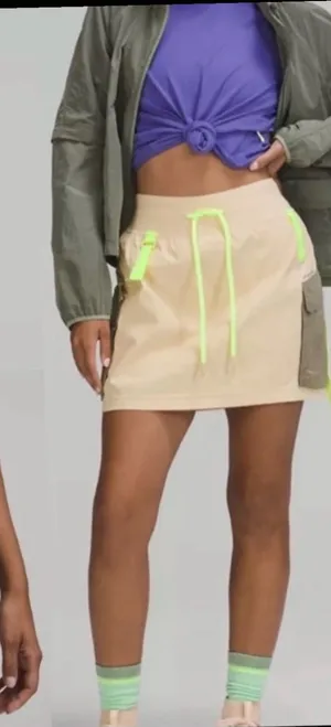 Lululemon Beige Mini Skirt with Neon Trim thumbnail 1