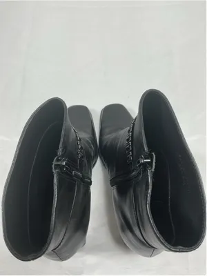 Womans Mister Shoes Ankle Boots 8.5 M Black Block Heel Side Zip Square Toe thumbnail 5