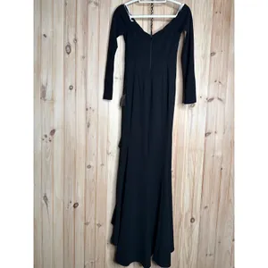 NWT Lulus Notorious Perfection Black Off Shoulder Ruffled Maxi Dress Party Sz XS thumbnail 7