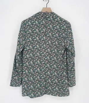Mango MNG Floral Print Longline Blazer One Button Oversized Women's XXS thumbnail 6