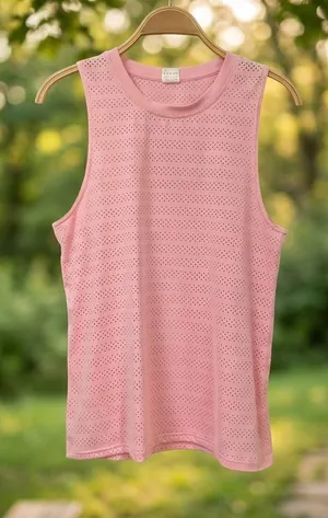 Women’s Pink Eyelet Performance Tank Top Size M thumbnail 1
