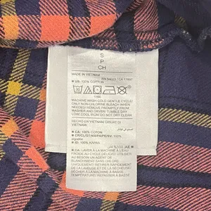 Old Navy Maternity S Utility Flannel Boyfriend Shirt Button Down Dark Star Plaid thumbnail 5