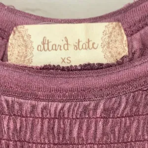 Altar'd State Boho Babydoll Tank XS Mauve Lace Back Flowy‎ Sleeveless Top thumbnail 4