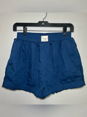 Free People Day To Day Blue Cotton Blend Loungewear Boxer Shorts Women’s Size XS thumbnail 2