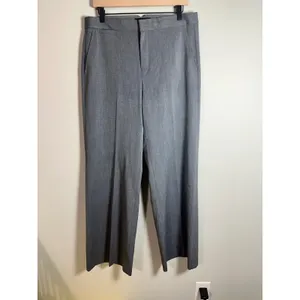 Banana‎ Republic Blake Wide Leg Trousers Heather Gray Professional Pants Size 10 thumbnail 2