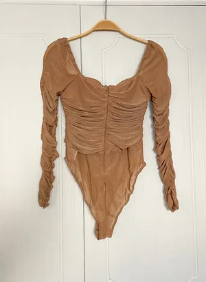 Princess Polly Delany Bodysuit Beige thumbnail 7