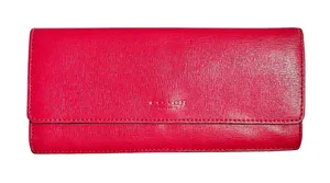 Coach Scarlet Pink Saffiano Leather Slim Soft Wallet #F49350 thumbnail 1
