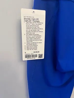 NWT Lululemon Wunder Train HR Tight with Pockets 25" Size 6 Galatic Cobalt thumbnail 8