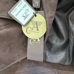 Armani Collezioni NWT Suede Jacket Sz M Suede chocolate brown leather thumbnail 13