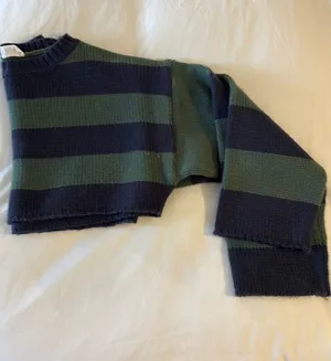 Cropper Knit Sweater Green thumbnail 1