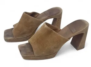 Jeffrey Campbell | 9 | Chunky Platform Sandals Heels Suede Brown Slip On Women thumbnail 1