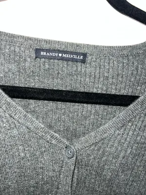 Brandy Melville gray button up long sleeve  thumbnail 2