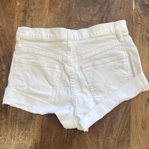 J. Crew Women's White Casual Denim Jean Shorts Size 25 roll up‎ Festival hi rise thumbnail 2