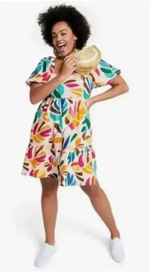 TABITHA BROWN for TARGET Botanical‎ Floral Printed Mini Dress Small thumbnail 1