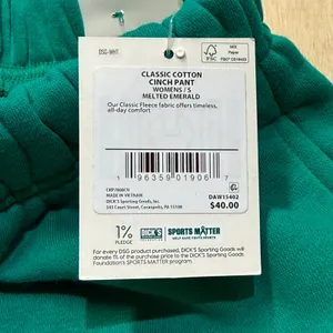 DSG Women Classic Fleece Cinch Sweatpant Melted‎ Emerald Green Small Jogger NEW thumbnail 8