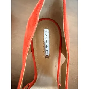 Tahari Coral Megyn Suede Laser Cut Lace Up Peep‎ Toe Block Heel Shoes Size 9 thumbnail 7