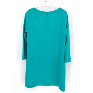 J.Crew Jules Wool Shift Dress Women 8 Teal‎ 3/4 Sleeve Classic Career Preppy thumbnail 8