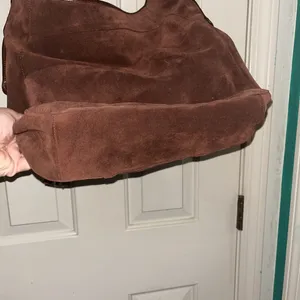 Mercedes Benz Rare Classic Brown Suede Leather Satchel Hand/Shoulder Bag thumbnail 3