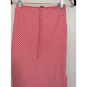 Wild Fable Side Slit Red White Gingham Midi Skirt XXS Lace Trim Picnic thumbnail 6