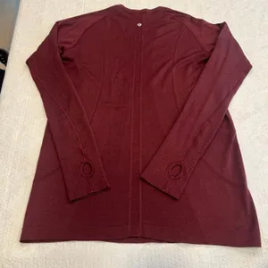 Lululemon burgundy swiftly tech long sleeve 12 women thumbnail 4