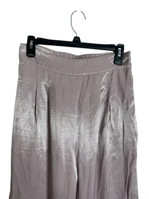 Current Air Satin-Effect Pleated Wide-Leg Pants in Mauve Pink size S thumbnail 4