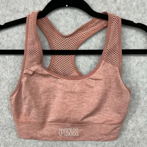 PINK Victoria's Secret Seamless Lightly Lined Sports Bra Size Medium Mesh thumbnail 1
