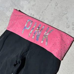 Pink Coconut Boutique Victoria's Secret PINK Women's Y2K Fold Over Yoga Pants Pink Sparkle Size XS thumbnail 3