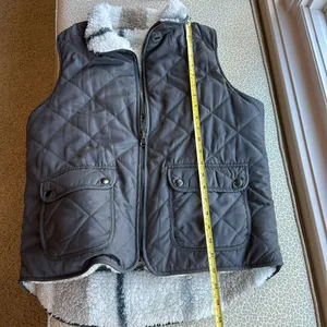 NWOT Thread & Supply “that cozy life” reversible, gray & plaid vest size M thumbnail 12