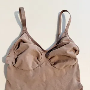 Seamless Adjustable Strap Shapewear Thong Bodysuit Stretch Tan Size Small Medium thumbnail 2