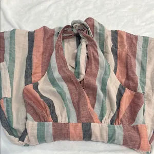 American Eagle Outfitters Pink and Green Halter Maxi Sundress thumbnail 5