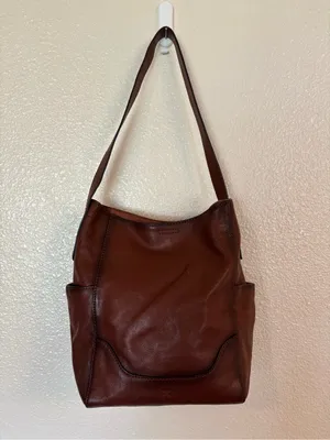 FRYE Leather Side Pocket Hobo Bag in Cognac thumbnail 2