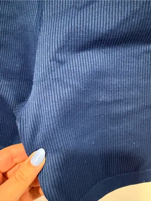 Blue aerie offline High-Rise Ribbed Bike Shorts‎ thumbnail 4