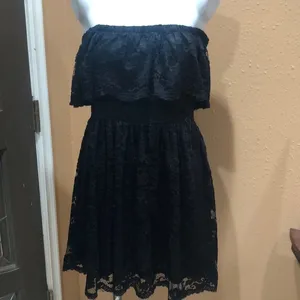 Francesca’s black lace off the shoulder dress thumbnail 3
