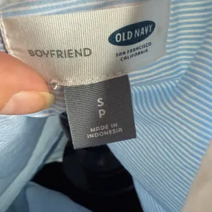 5/$35 ‎ Old Navy Womens Shirt Sz S The Boyfriend Blue White Pinstripe Dress thumbnail 10