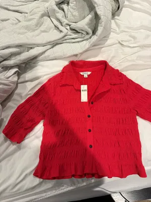 Maeve Smocked Button-Front Top thumbnail 2