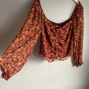 NWT BB Dakota Long Sleeve Orange floral Print Long Sleeve 70s Style Blouse sz XL thumbnail 9