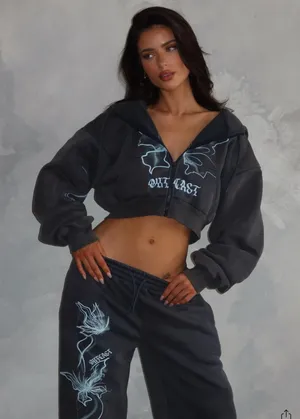 Outcast Clothing Nya Cropped Hoodie Vintage Navy thumbnail 1