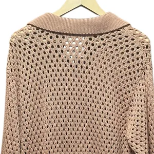 Aerie NWOT Open Knit Polo Sweater in Beach Dune‎ Size Smalll thumbnail 9